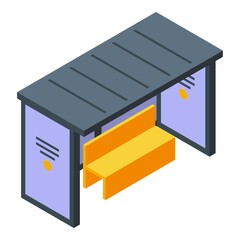 Poster - Bus station icon. Isometric of bus station vector icon for web design isolated on white background