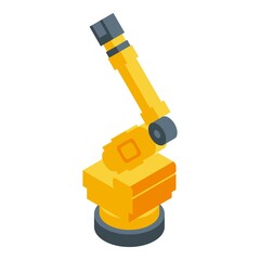 Poster - Metallurgy robot arm icon. Isometric of metallurgy robot arm vector icon for web design isolated on white background