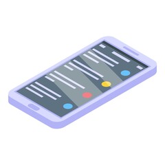 Poster - Smartphone storage documents icon. Isometric of smartphone storage documents vector icon for web design isolated on white background