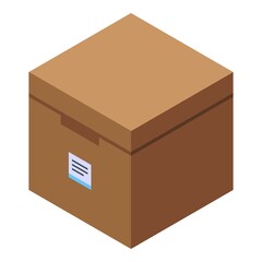 Poster - Carton box storage document icon. Isometric of carton box storage document vector icon for web design isolated on white background