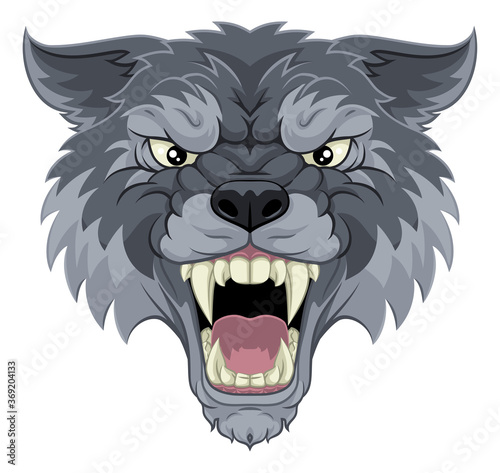 A wolf or werewolf angry do...