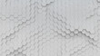 Cellular pattern of white hexagons 3D rendering illustration