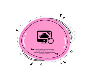 Aufkleber - Recovery cloud icon. Quote speech bubble. Backup data sign. Restore information symbol. Quotation marks. Classic recovery cloud icon. Vector