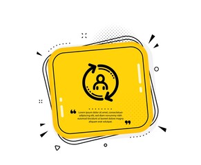 Aufkleber - Refresh user info icon. Quote speech bubble. Update profile sign. Quotation marks. Classic user info icon. Vector