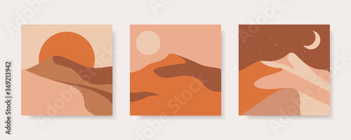 Cuadros en Lienzo Set of abstract contemporary backgrounds in earth colors