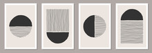 Trendy Set Of Abstract Creative Minimalist Artistic Hand Painted Compositions