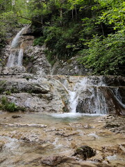  Beautiful waterfall at Berchtesgaden National Park, Germany, Bavaria