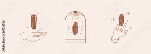 Cuadros en Lienzo Set of mystical symbols for spiritual practices