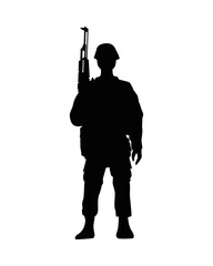 Wall Mural - soldier military with rifle silhouette figure