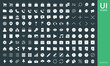 UI UX icon set. Set of website user interface solid and glyph ecommerce icons