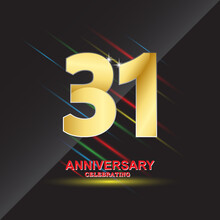 31 Anniversary Logo Vector Template. Design For Banner, Greeting Cards Or Print