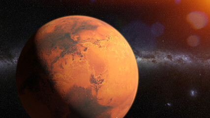 Wall Mural - mars, the mysterious red planet of the solar system