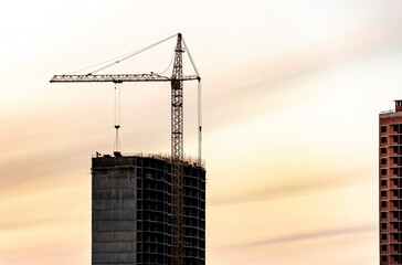 Construction site on the outskirts of St. Petersburg