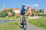 A man on a mountain bike- Cracow- Poland.