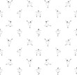 Ballet dancers seamless pattern in black and white colors. Colored page for adults. Line art illustration