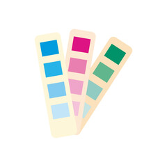 Sticker - colors palette line and fill style icon vector design