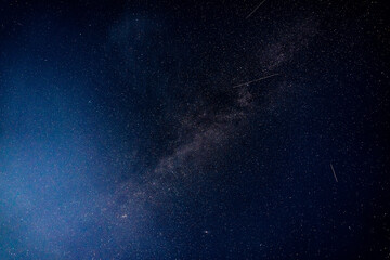 Wall Mural - overhead milky way with stars in clear summer night. country side.