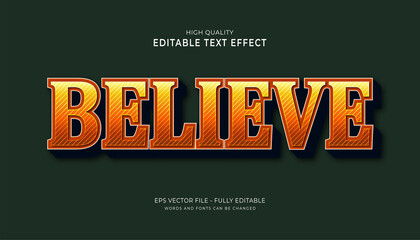 Wall Mural - believe text style effect,editable font effect.