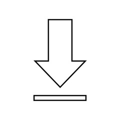 Fototapete - Download file, import icon. Arrow down sign. Save icon