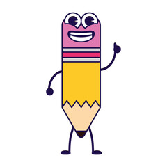 Sticker - pencil school supply kawaii character