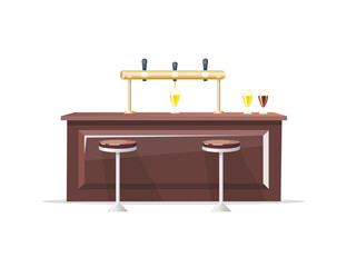 Poster - Bar counter flat color vector object