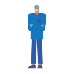 Sticker - professional surgeon wearing medical mask