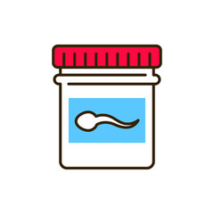 Semen analysis color line icon. Medical and scientific concept. Laboratory diagnostics. Pictogram for web, mobile app, promo. UI UX design element.