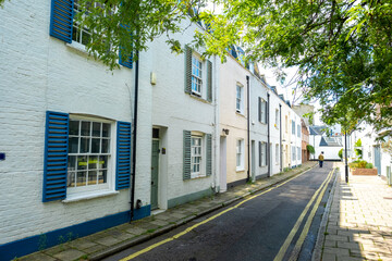 Wall Mural - Attractive residential street of large terraced houses in Kensington & Chelsea borough of London 