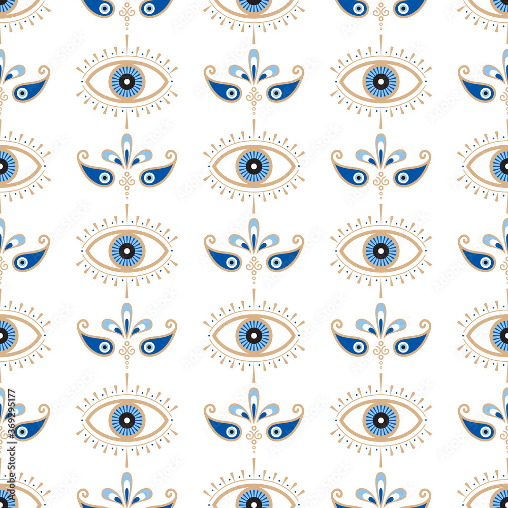 Evil eye vector seamless pattern. Magic, witchcraft, occult symbol ...