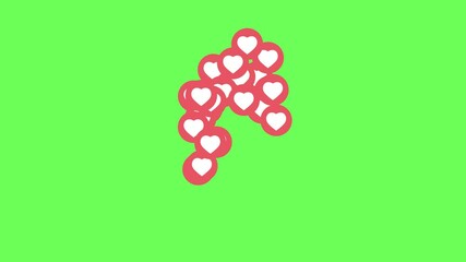 Poster - Social media Live style animated heart on green screen. 4K resolution. 