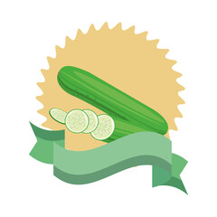 Sticker - cucumber healthy vegetable detailed style icon