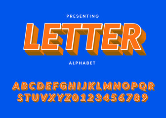 Fototapete - Modern 3d alphabet. Custom font for title, headline, movie, promotion, or sticker. Bold and strong typeface