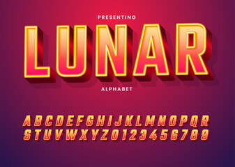 Fototapete - Trendy gradient style custom font typeface. Modern 3d text for logo, title, headline. Fancy and bold typeface