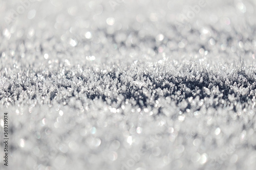 Cuadros en Lienzo Schneekristalle Detail mit unscharfen Bereichen