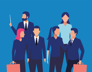 Wall Mural - group of business people teamwork characters