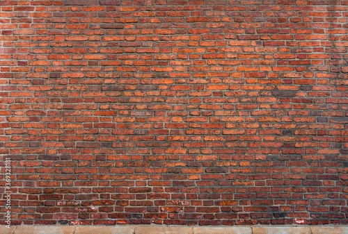 Weathered red brick wall background, texture Canvas Print