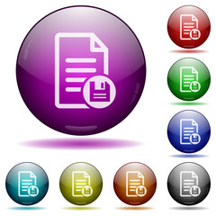 Wall Mural - Save document icon in glass sphere buttons