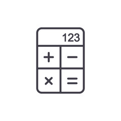 Fototapete - Calculator icon vector. Finances sign isolated on white, economy concept, Trendy Flat style