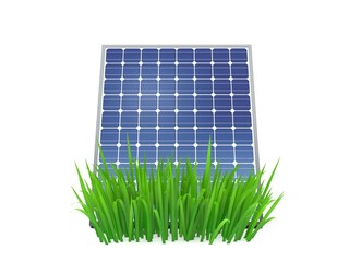 Sticker - Photovoltaic panel on grass