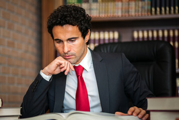 Sticker - Confident lawyer in his studio