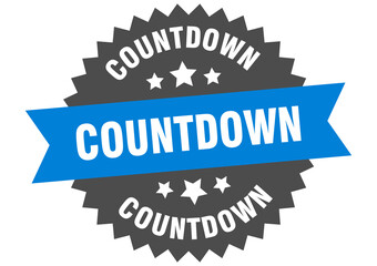 countdown round isolated ribbon label. countdown sign