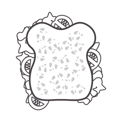 Sticker - delicious sandwich fast food icon