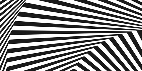 Abstract diagonal background of black and white repeat straight stripe line wavy design