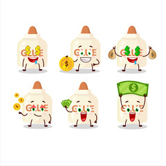 Poster - Glue cartoon character with cute emoticon bring money