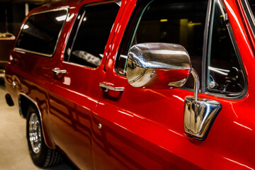 Aufkleber - beautiful retro car of red color.
