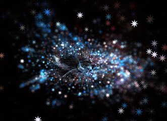 Wall Mural - abstract fractal background, texture, bokeh, fractal ball