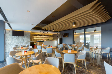 Poster - Interior of a empty modern hotel cafe bar