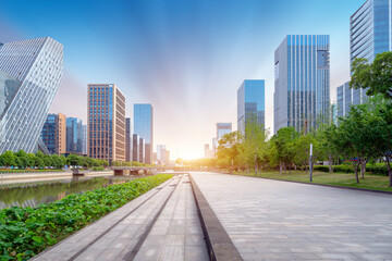 Poster - Modern city high-rise, China Ningbo CBD.