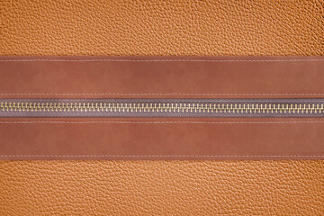 brown leather with zipper for background