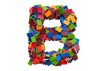 Wall Mural - Letter B from colored books. 3D rendering